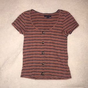 American Eagle Snap-Front Baby Tee, size: XS